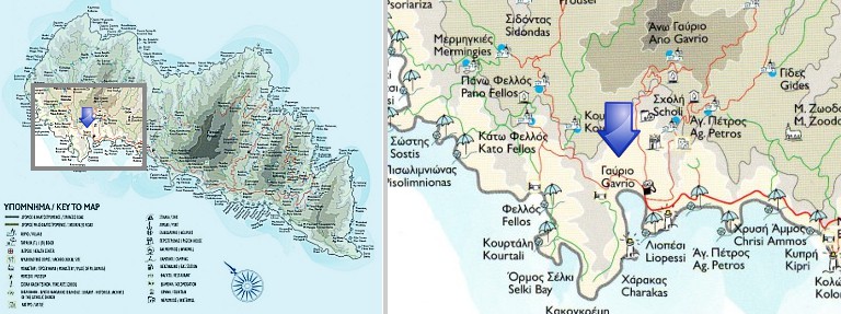 Map of Gavrio, Andros