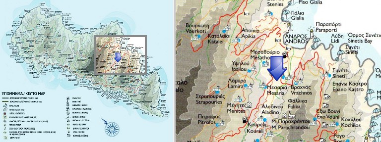 Map of Messaria, Andros