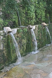 Lion head fountains at Menites